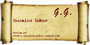 Guzmics Gábor névjegykártya